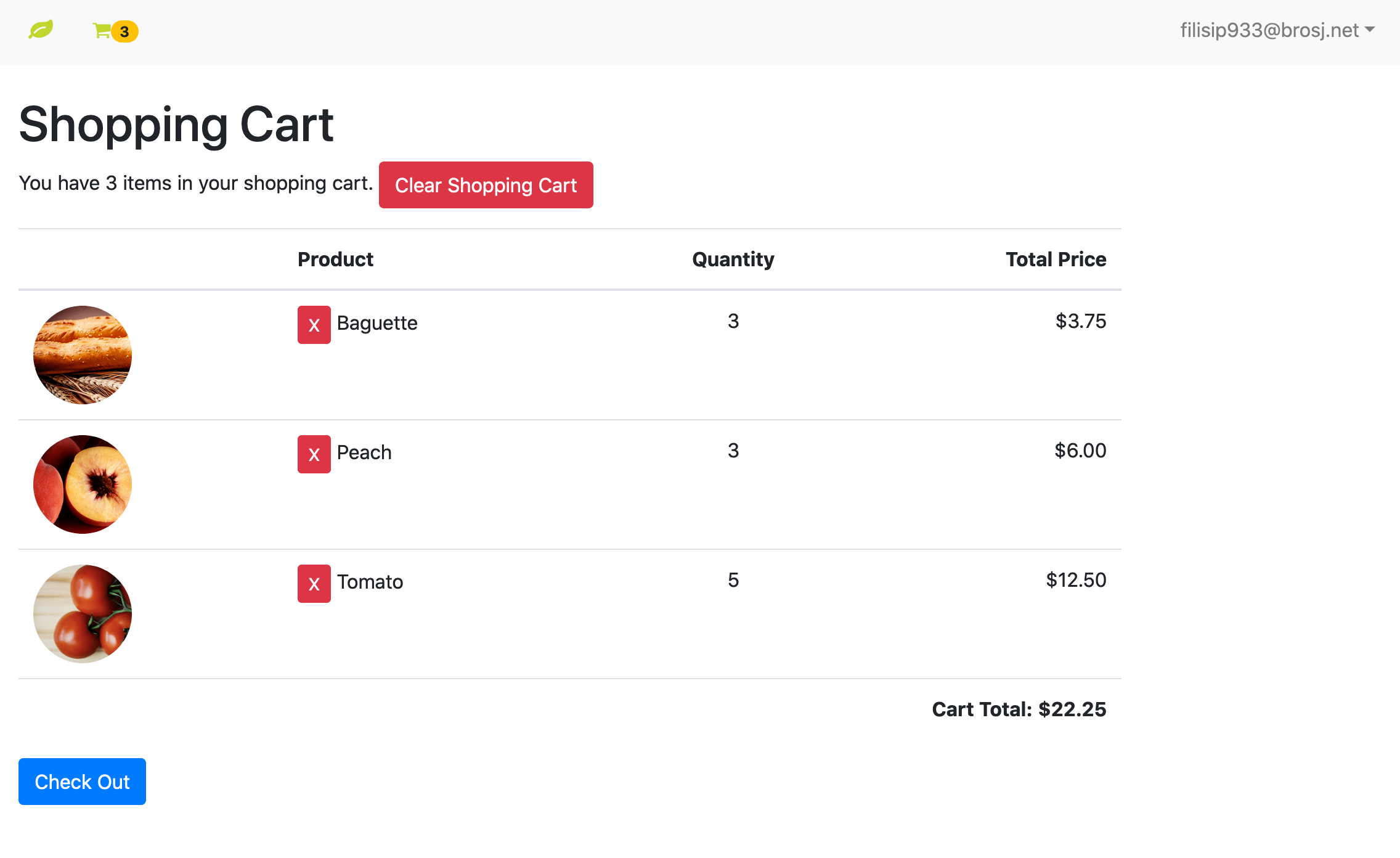 Cart to Test Checking Out